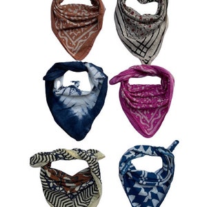 Set of 6 Organic Cotton Bandana Bandana Scarf, Paisley Design Scarf, Vibrant Color, High-Quality, Winter Scarf, Unique Design