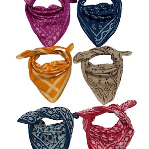 Set of 6 Organic Cotton Bandana Bandana Scarf, Paisley Design Scarf, Vibrant Color, High-Quality, Winter Scarf, Unique Design