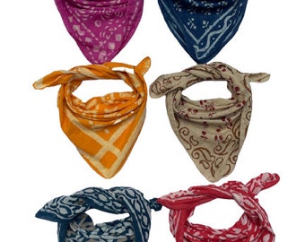 Ensemble de 6 Bandana Moselle en coton bio, écharpe Bandana, écharpe Paisley Design, couleur vive, haute qualité, écharpe d'hiver, design unique