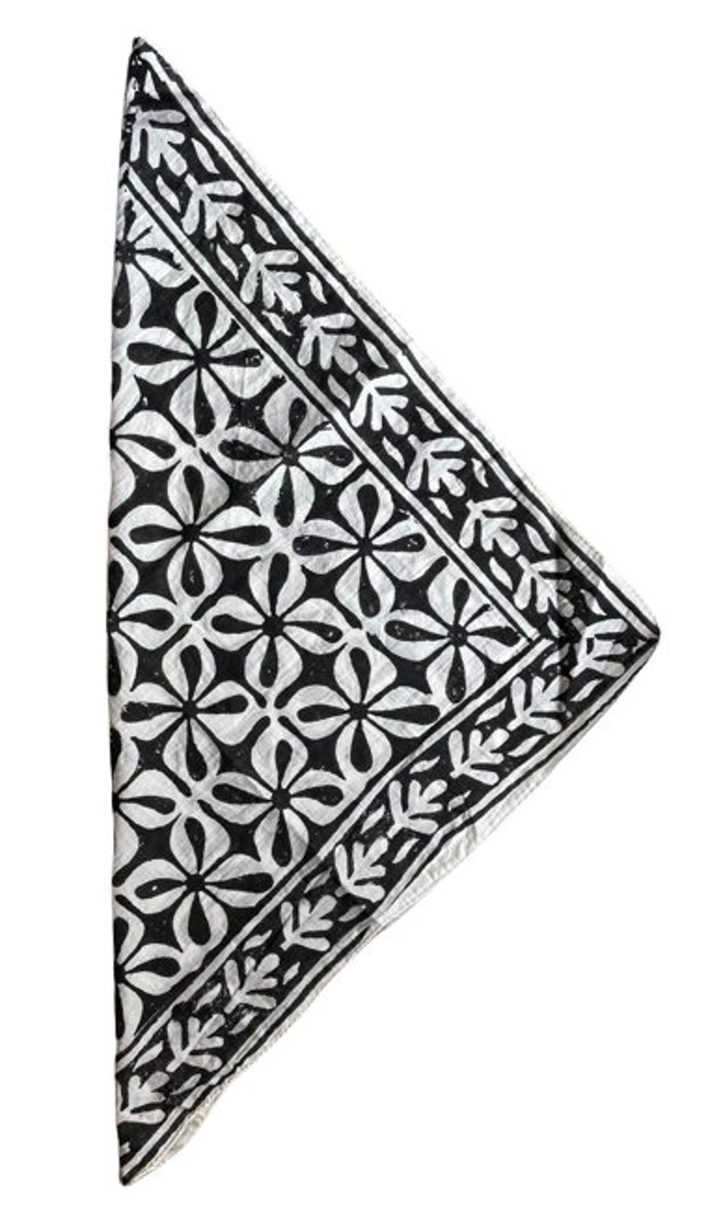 Hand Block Print Cotton Bandana: Organic Natural Dye Scarf - Etsy