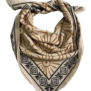 Bandana Scarf Handmade Hand Block Print Natural Casual Dinner Wedding Vintage Napkin,Face Neck Wrap,Size 21x21
