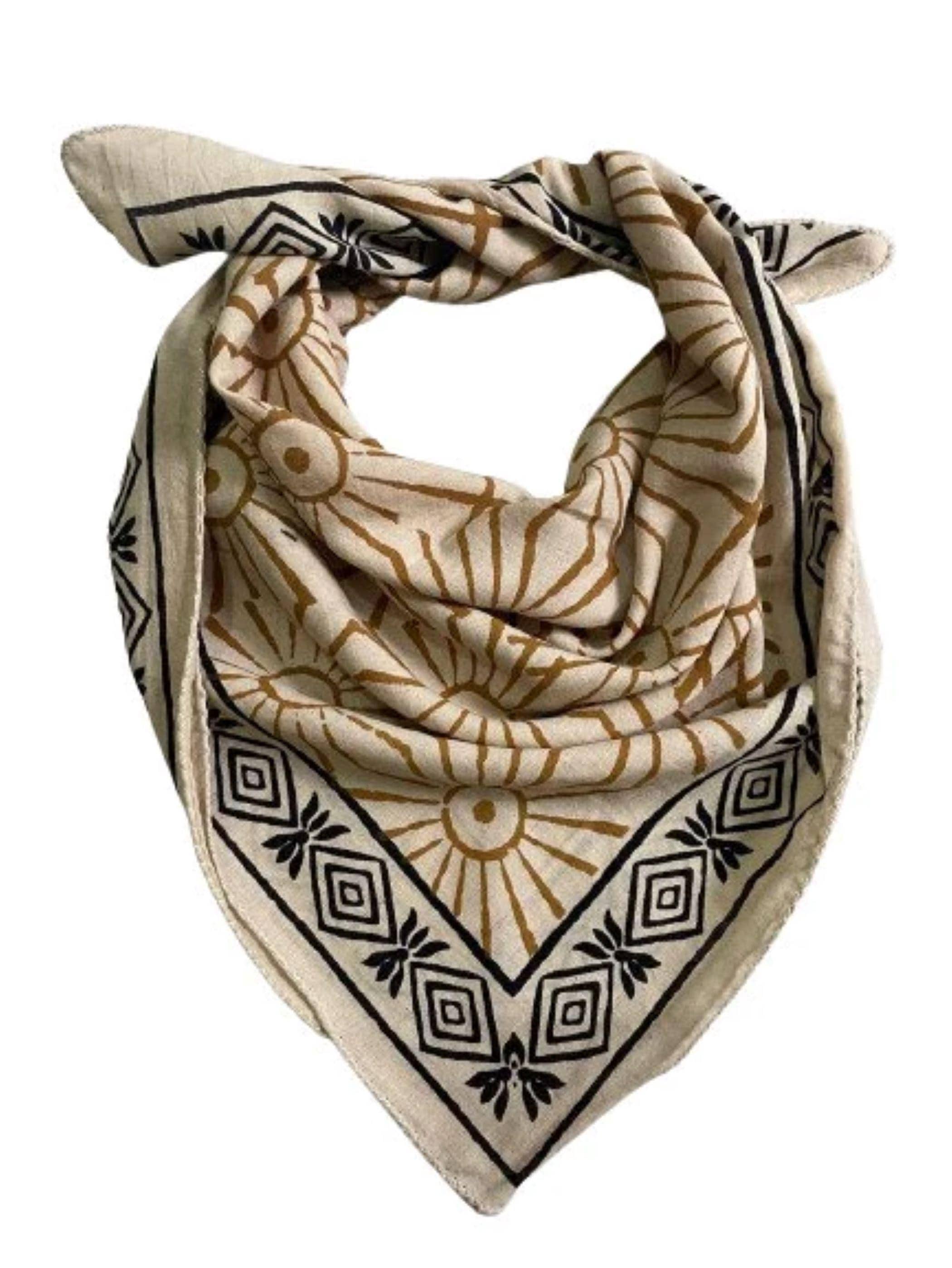 Bandana Scarf Handmade Hand Block Print Natural Casual Dinner Wedding Vintage Napkin,Face Neck Wrap,Size 21x21
