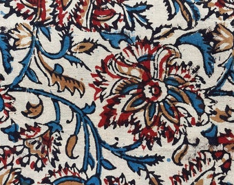 Indian Block Print Cotton Fabric: Floral Sewing & Quilting Material