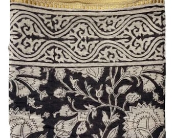 Pareo z bawełny z nadrukiem ręcznym: Zari Beach Wrap Pareo