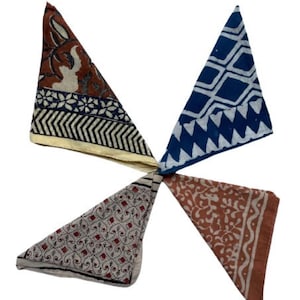 Set of 4 Organic Cotton Bandana Bandana Scarf, Paisley Design Scarf, Vibrant Color, High-Quality, Winter Scarf, Unique Design