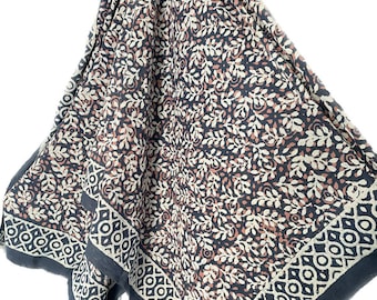 Indian Block Print Cotton Sarong: Beach Wrap Scarf