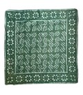 Bandana Scarf Handmade Hand Block Print  Bandana in Cream, Pumpkin and Steel - Handmade Organic Cotton Bandana