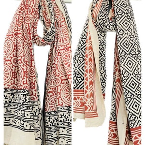 Cotton sarong, block print sarong, beach sarong, pareo sarong, beach wrap set of 2 Beach Scarf