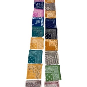 Bulk Bandanas Set of 20 Organic Cotton Bandana Bandana Scarf, Paisley Design Scarf, Vibrant Color, High-Quality