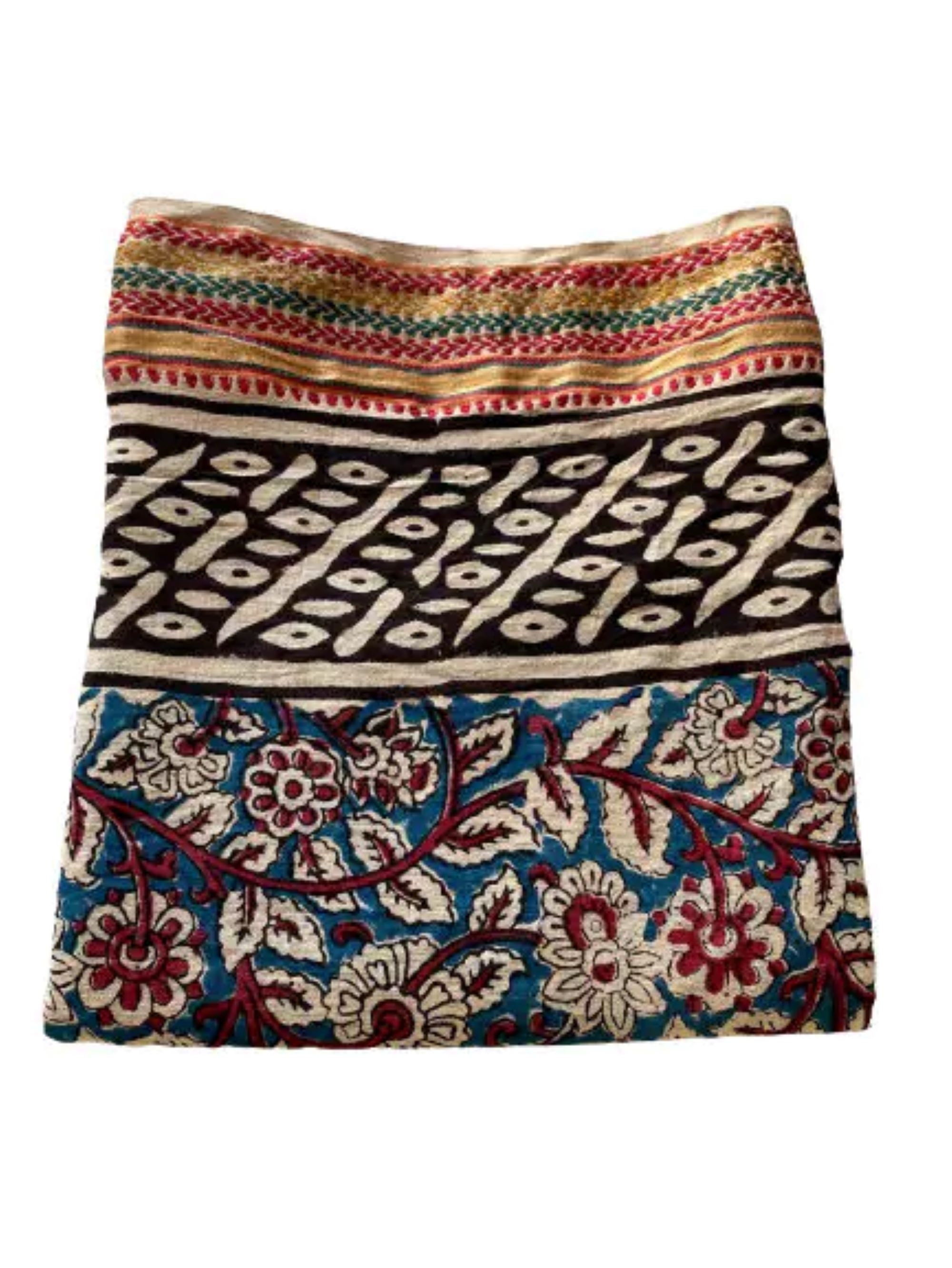 Hand Block Printed Zari Cotton Sarong, Beach Wrap Pareo, Long Scarf, Large Sarong, Cover up, Soft Fabric Scarf, Fashion Shawl Beach Sarong,