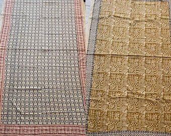 Hand Block Printed Cotton Sarong Set: Beach Wrap Pareo