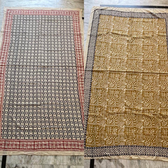 Hand Block Printed Cotton Sarong Set: Beach Wrap Pareo