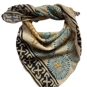 Katoenen bandana, vierkante katoenen sjaal, heren dames bandana, bruine katoenen halsdoek, vierkante katoenen hoofddoek, western hondenbandana,