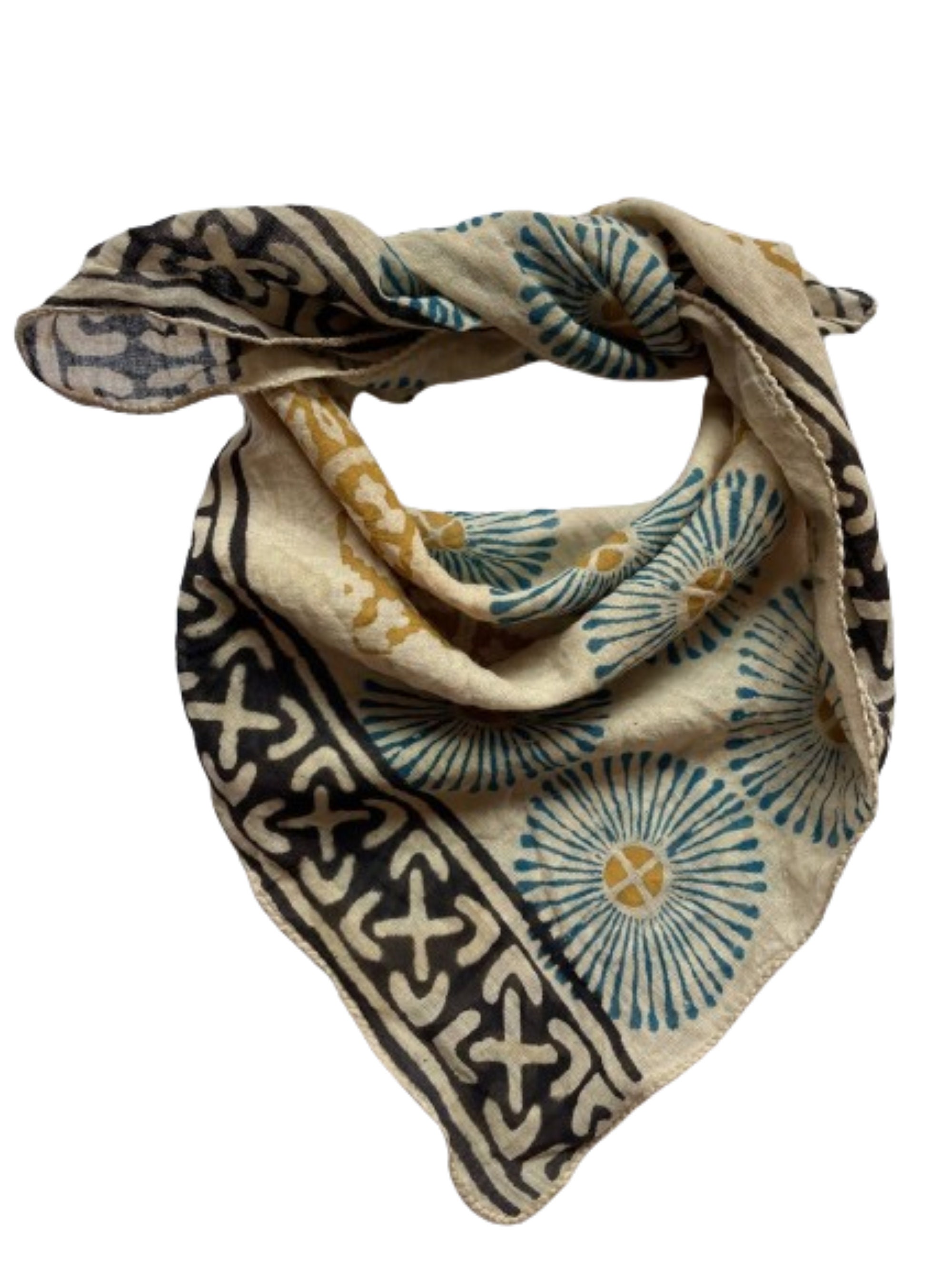 Cotton bandana, square Cotton scarf, men women bandana, brown Cotton neckerchief, square Cotton kerchief, western dog bandana,