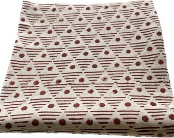 Block print fabric by the yard, for dress making, upholstery project, bunting, wall hanging