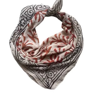 100% Cotton Bandanas, Bohemian Style Cotton Neck Scarf, Boho Soft Cotton Bandana, Cotton Neckerchief, Cotton Square Scarf gift handkerchief