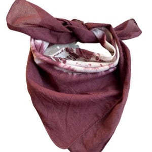 Bandana Scarf Handmade Hand Block Print  Bandana in Cream, Pumpkin and Steel - Handmade Organic Cotton Bandana