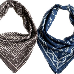 Set of 2 Organic Cotton Bandana Bandana Scarf, Paisley Design Scarf, Vibrant Color, High-Quality, Winter Scarf, Unique Design