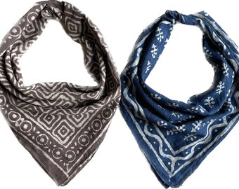Set of 2 Organic Cotton Bandana Bandana Scarf, Paisley Design Scarf, Vibrant Color, High-Quality, Winter Scarf, Unique Design