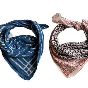Set of 2 Organic Cotton Bandana Bandana Scarf, Paisley Design Scarf, Vibrant Color, High-Quality, Winter Scarf, Unique Design