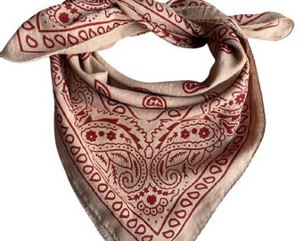 Organic Cotton Bandana Moselle, Bandana Scarf, Paisley Design Scarf, Vibrant Color, High-Quality, Winter Scarf, Unique Design