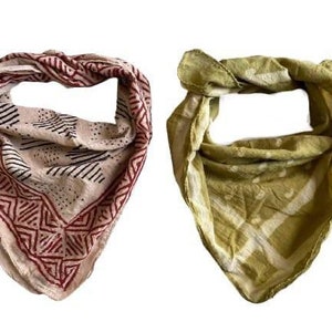 Set of 2 Organic Cotton Bandana Bandana Scarf, Paisley Design Scarf, Vibrant Color, High-Quality, Winter Scarf, Unique Design