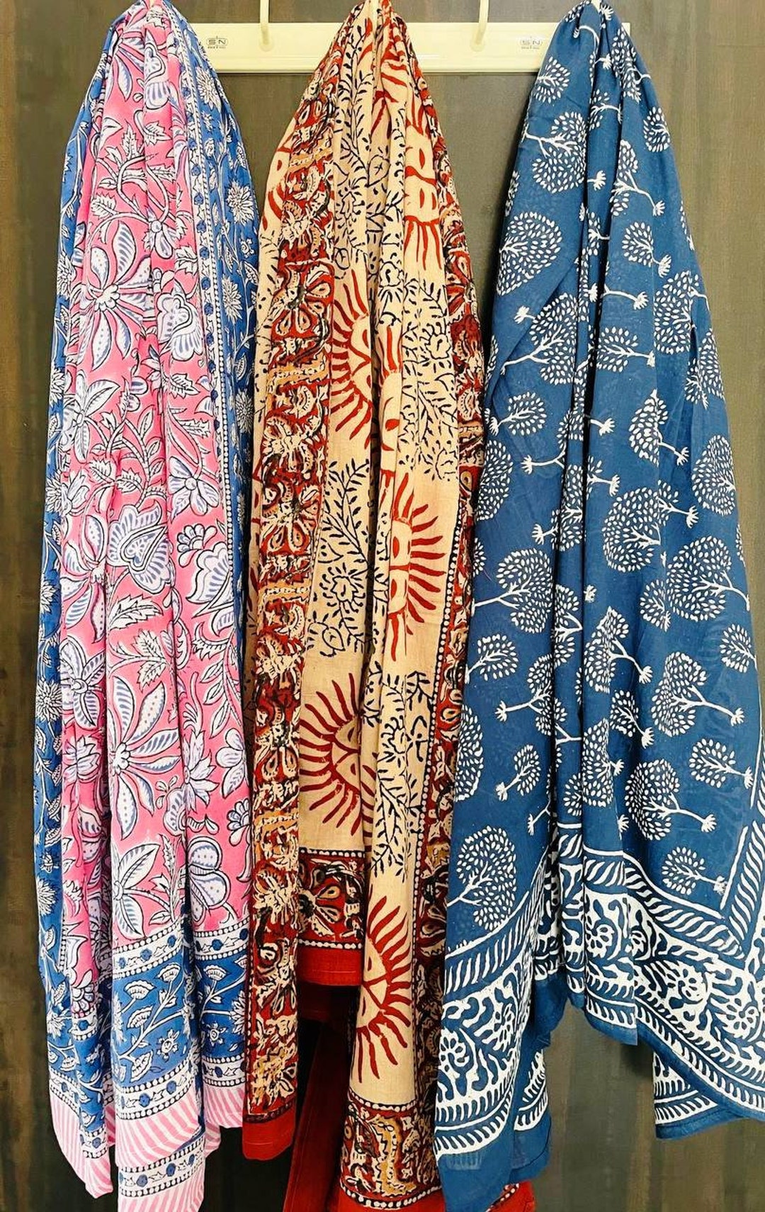 Hand Block Printed Cotton Sarong - Beach Cover Up & Bikini Wrap For Women