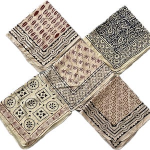 Juego de 5 pañuelos de algodón orgánico, pañuelos para el cuello, pañuelos de vaquero, pañuelos salvajes
