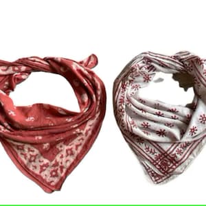 Set of 2 Organic Cotton Bandana Bandana Scarf, Paisley Design Scarf, Vibrant Color, High-Quality, Winter Scarf, Unique Design