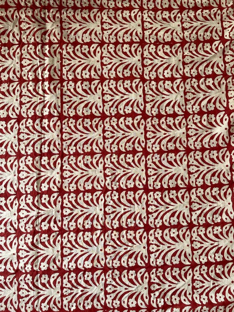 Indian Block Print Fabric by the Yard Hand Stamped Indian Etsy