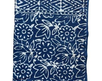 Paréo indigo, enveloppement de plage, paréo bohème, paréo pour femme, paréo indien, paréo, grand paréo