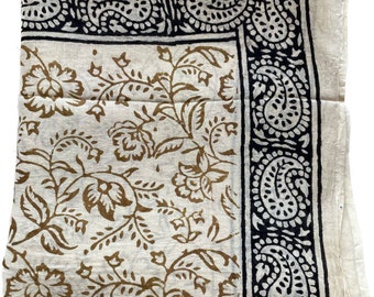 Block Print Cotton Sarong: Handmade Beach Cover-Up