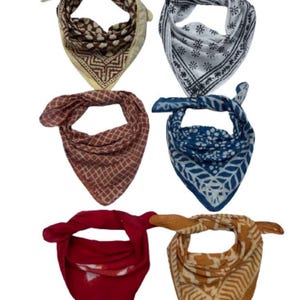 Set of 6 Organic Cotton Bandana Bandana Scarf, Paisley Design Scarf, Vibrant Color, High-Quality, Winter Scarf, Unique Design