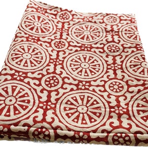 Impression indienne, coton indien, impression estampée à la main, par mètre, tissu indien, tissu Peace Block, tissu de couture et de courtepointe