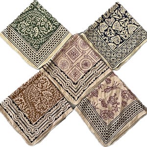Juego de 5 pañuelos de algodón orgánico, pañuelos para el cuello, pañuelos de vaquero, pañuelos salvajes