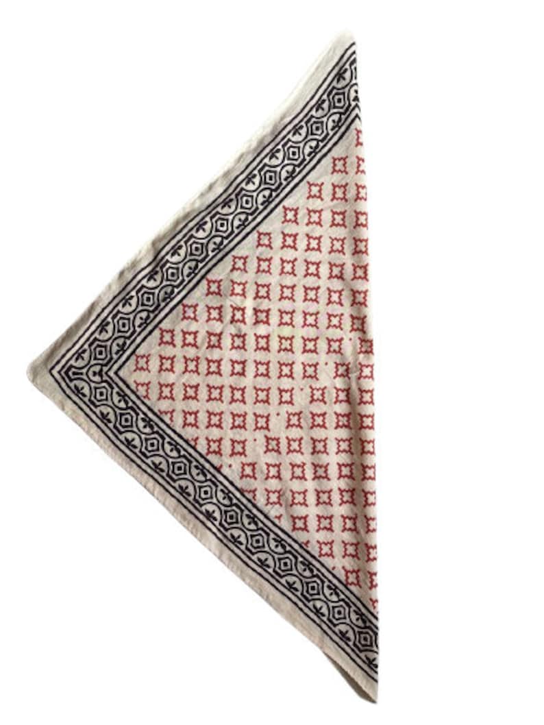 100% Cotton Bandanas, Bohemian Style Cotton Neck Scarf, Boho Soft Cotton Bandana, Cotton Neckerchief, Cotton Square Scarf gift handkerchief image 3