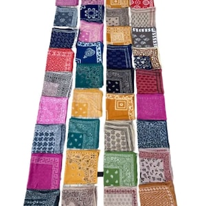 Bulk Bandanas Set of 40 Organic Cotton Bandana Bandana Scarf, Paisley Design Scarf, Vibrant Color, High-Quality