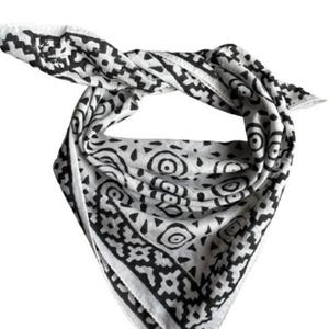 100% Cotton Bandanas, Bohemian Style Cotton Neck Scarf, Boho Soft Cotton Bandana, Cotton Neckerchief, Cotton Square Scarf gift handkerchief
