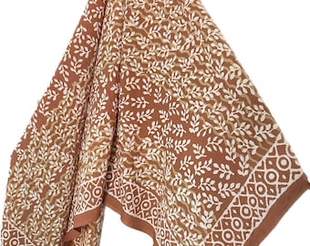 Hand Block Printed Cotton Sarong, Beach Wrap Pareo, Long Scarf, Large Sarong, Cover up, Soft Fabric Scarf, Fashion Shawl Beach Sarong,