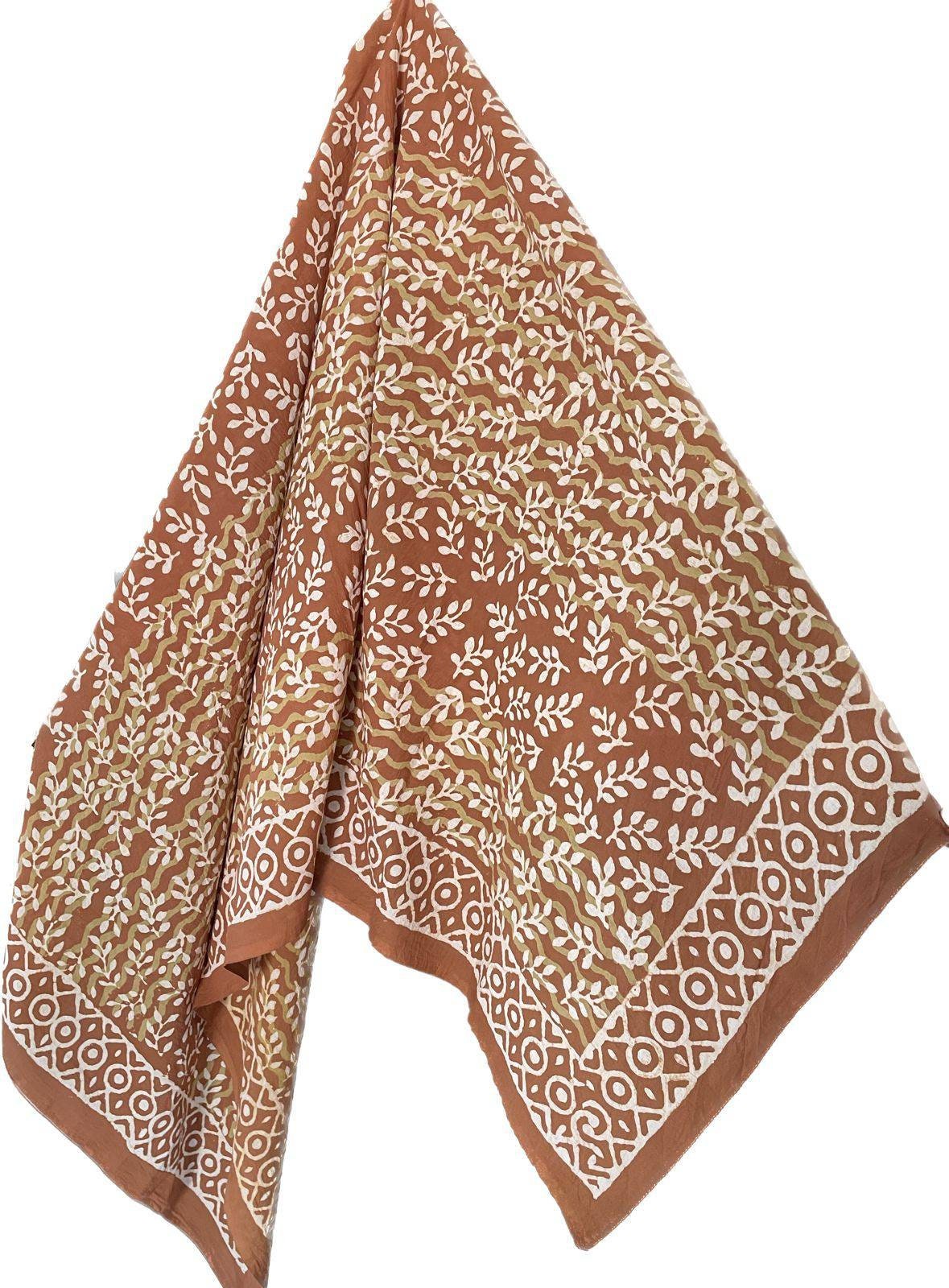 Hand Block Printed Cotton Sarong, Beach Wrap Pareo, Long Scarf, Large Sarong, Cover up, Soft Fabric Scarf, Fashion Shawl Beach Sarong,
