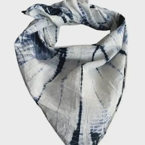 Organic Cotton Bandana Scarf: Paisley Hand Print, Natural Dye