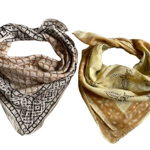 Set of 2 Organic Cotton Bandana Bandana Scarf, Paisley Design Scarf, Vibrant Color, High-Quality, Winter Scarf, Unique Design