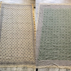 Set of 2 Hand Block Printed Cotton Sarong, Pack of Two sarongs Beach Wrap Pareo, Long Scarf, Large Sarong, Cover up. image 5