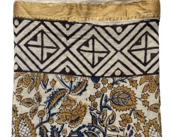 Indian Block Print Cotton Sarong: Beach Wrap Scarf (44x72 Inc)