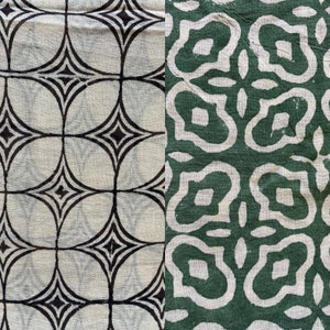 Set of 2 Hand Block Printed Cotton Sarong, Pack of Two sarongs Beach Wrap Pareo, Long Scarf, Large Sarong, Cover up. image 9