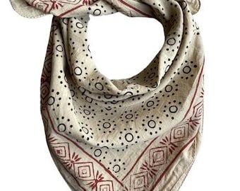 Organic Cotton Bandana Moselle, Bandana Scarf, Paisley Design Scarf, Vibrant Color, High-Quality, Winter Scarf, Unique Design