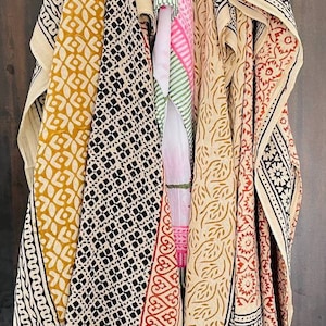 Baumwollsaronggroßverkauf, kaufen 5 erhalten 2 freie Packung mit sieben Sarongs Block Print Sarong Beach Wrap, indische weiche Voile Baumwolle Pareo Strand vertuschen