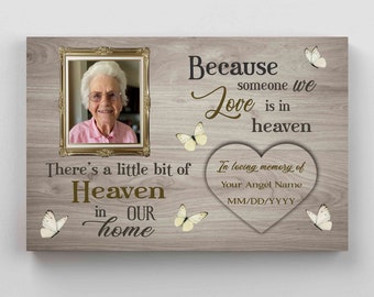 Personalized Memorial Canvas, Memorial Canvas, Sympathy Gift Loss, Heaven Canvas,  Rest In Peace Canvas, Mother Day Gift, Bereavement Gift
