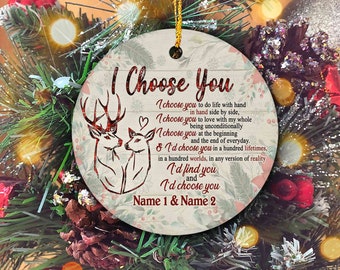 I Choose You Ornament, Deer Couple Ornament, Deer Ornament, Couple Ornament, Custom Name Ornament, Couple Gift, Gift Ideas For Couple