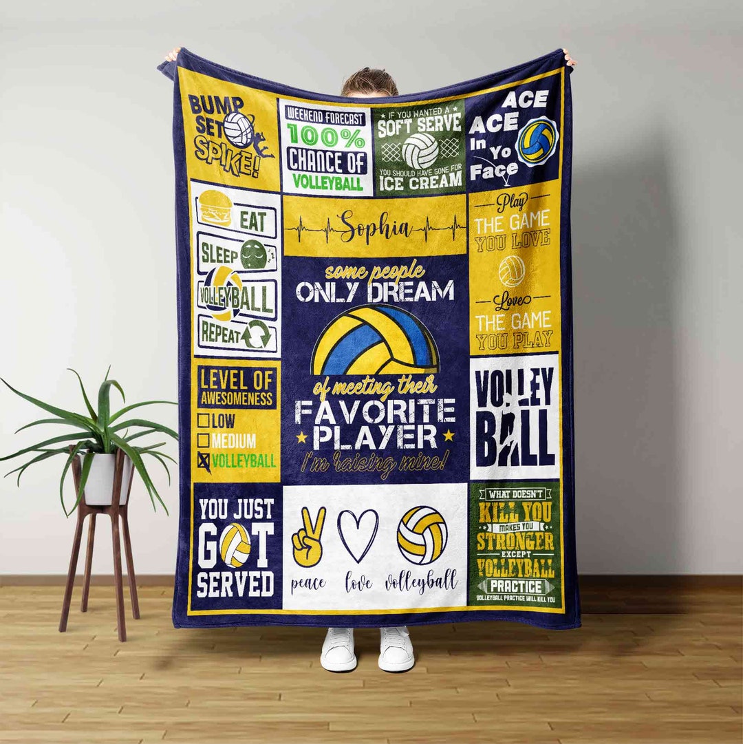 Personalized Volleyball Blanket, Volleyball Blanket, Sport Blanket